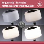 Lampe de table LED blanche avec intensité lumineuse réglable sur trois niveaux pour un éclairage flexible