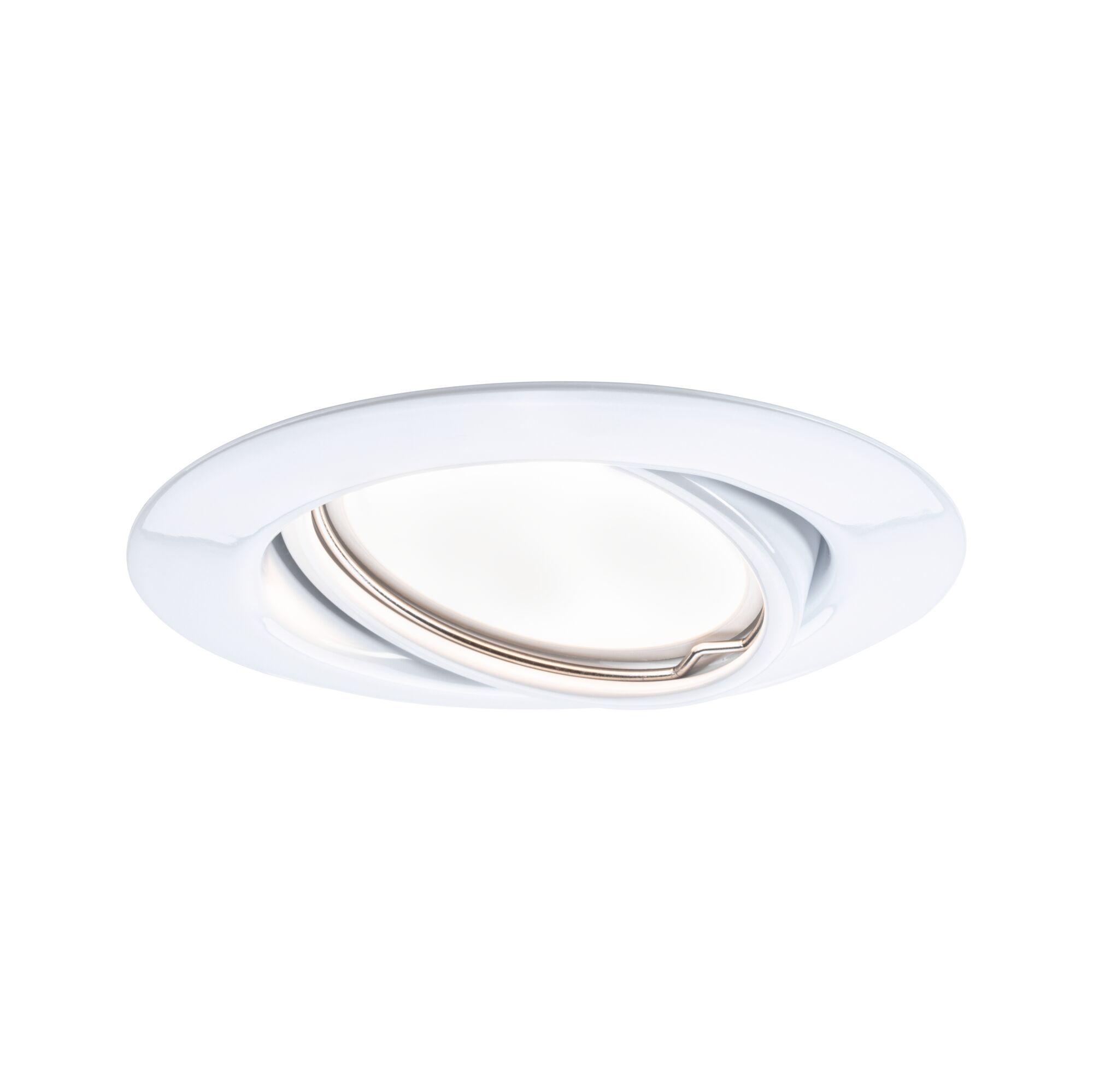 White metal recessed spotlight with adjustable swivel for flexible LED lighting solutions