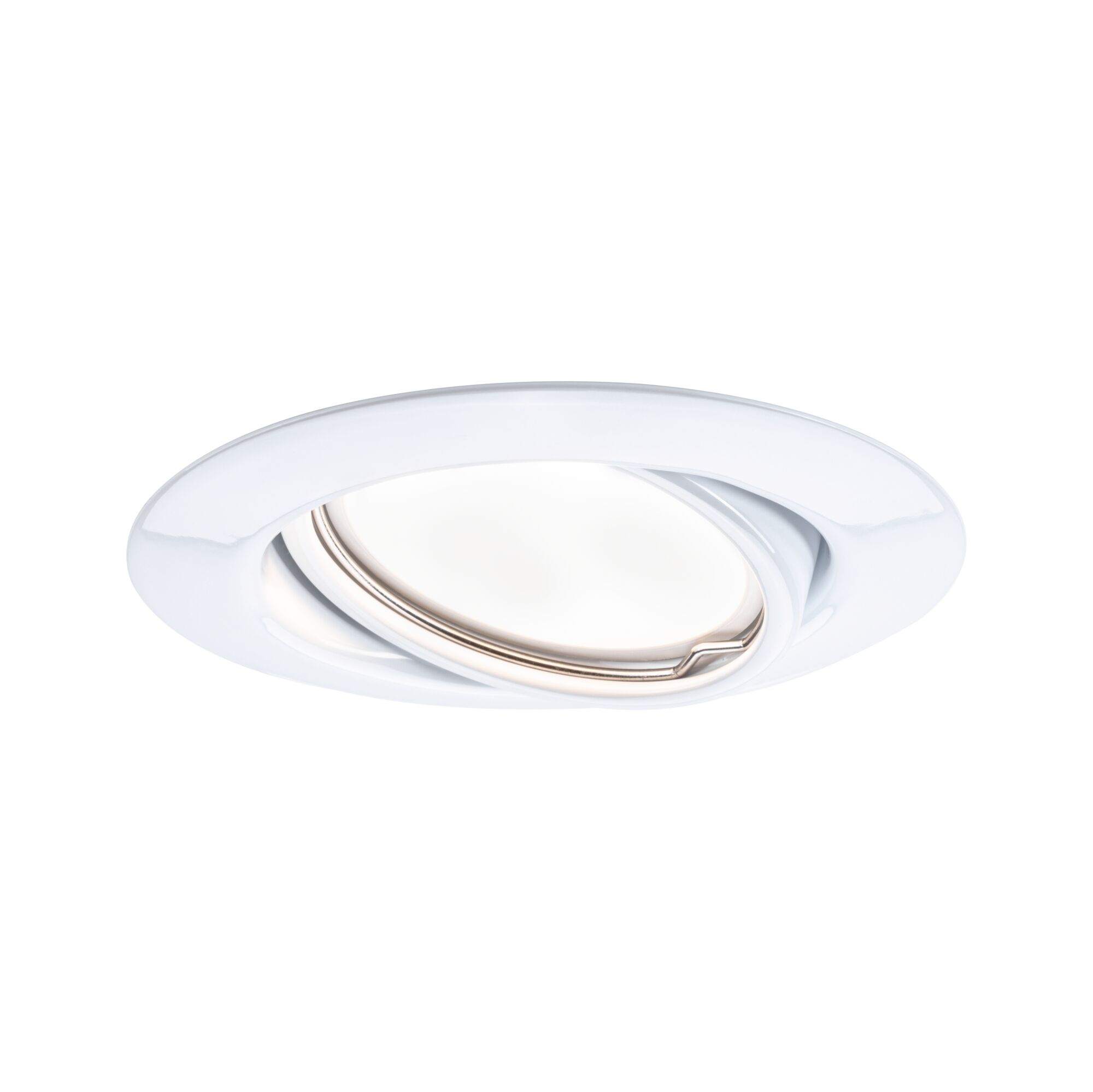 Witte metalen inbouwspot met verstelbare draaibare arm voor flexibele LED-verlichting
