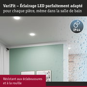 Éclairage LED VariFit IP44, résistant aux éclaboussures et à la rouille, adapté pour salle de bain