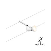 Nowoczesny biały reflektor LED z metalu z systemem kablowym do elastycznego oświetlenia