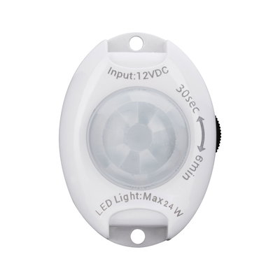 Détecteur de mouvement LED blanc en plastique avec entrée 12V et puissance max 24W