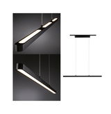 Suspension LED noire en métal avec lumière blanc chaud pour intérieurs modernes