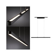 Schwarze LED-Pendelleuchte aus Metall mit warmweißem Licht für moderne Innenräume
