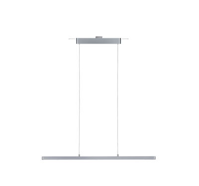 Moderne LED-Pendelleuchte aus silbernem Aluminium mit schlankem Design für Wohnräume