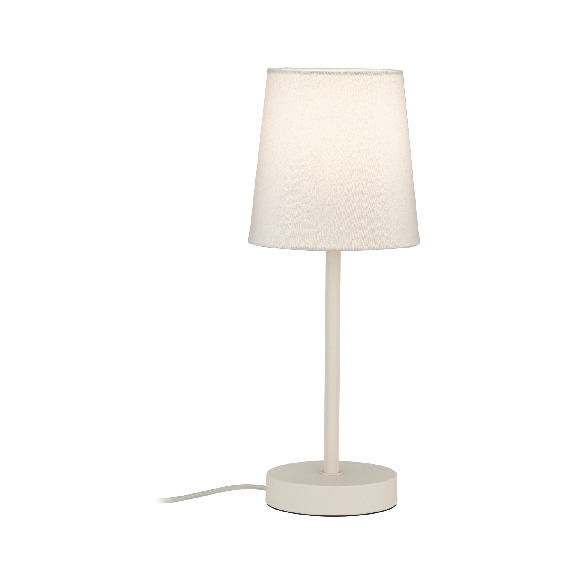 Table lamp Stellan II E27 max. 20W Cream Metal/Fabric Simple white table lamp with fabric shade and metal base for cozy home lighting