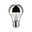 Modern Classic Edition Standard 230 V Ampoule LED Calotte réflectrice E27 580lm 4,8W 2700K Calotte argentée Ampoule LED avec verre mi-miroir et culot E27, lampe économique en argent et verre transparent.