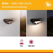 Solar LED Außenwandleuchte Sorova Dämmerungsgesteuerter Bewegungsmelder (IR) IP44 230x125mm 3000K 3,5W 220lm 3,7V Anthrazit Kunststoff