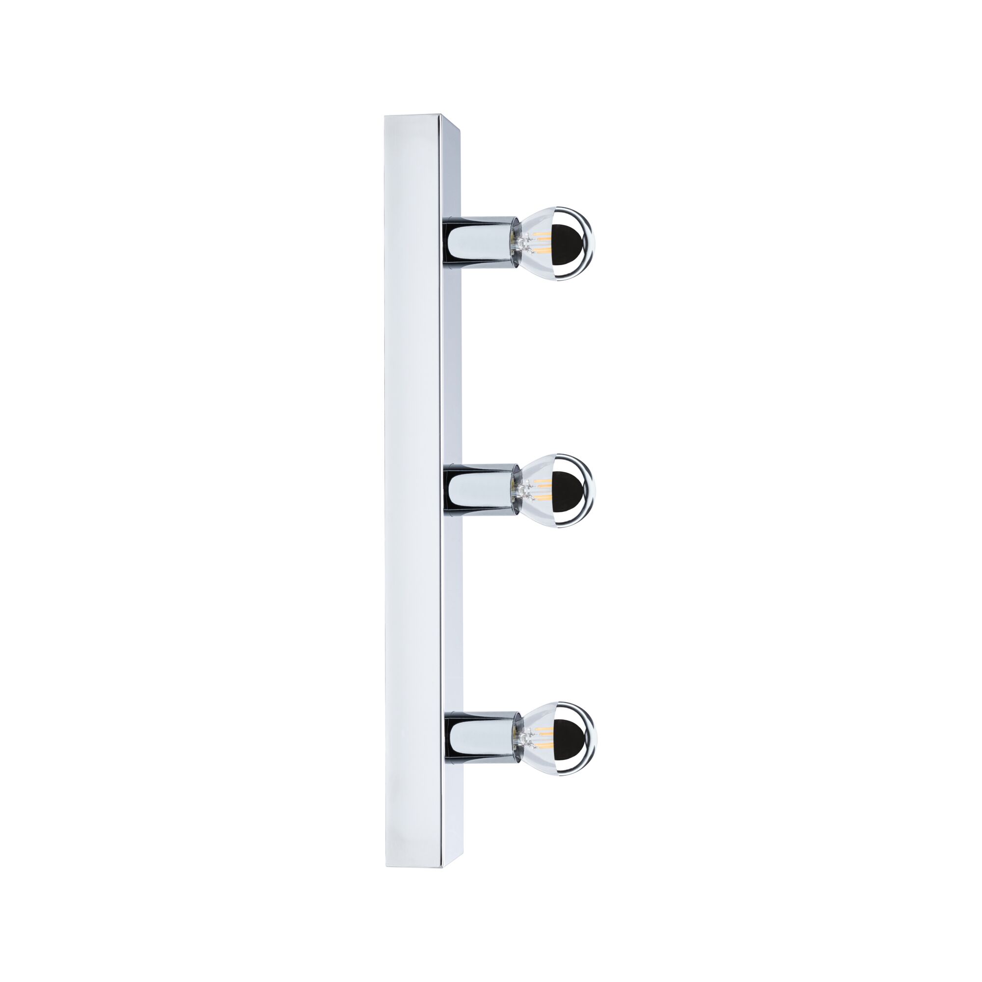 Modern three-light wall lamp in chrome metal for stylish indoor lighting