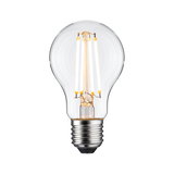 Klassisk LED-pære med klart glas og sølvfatning til energieffektiv belysning