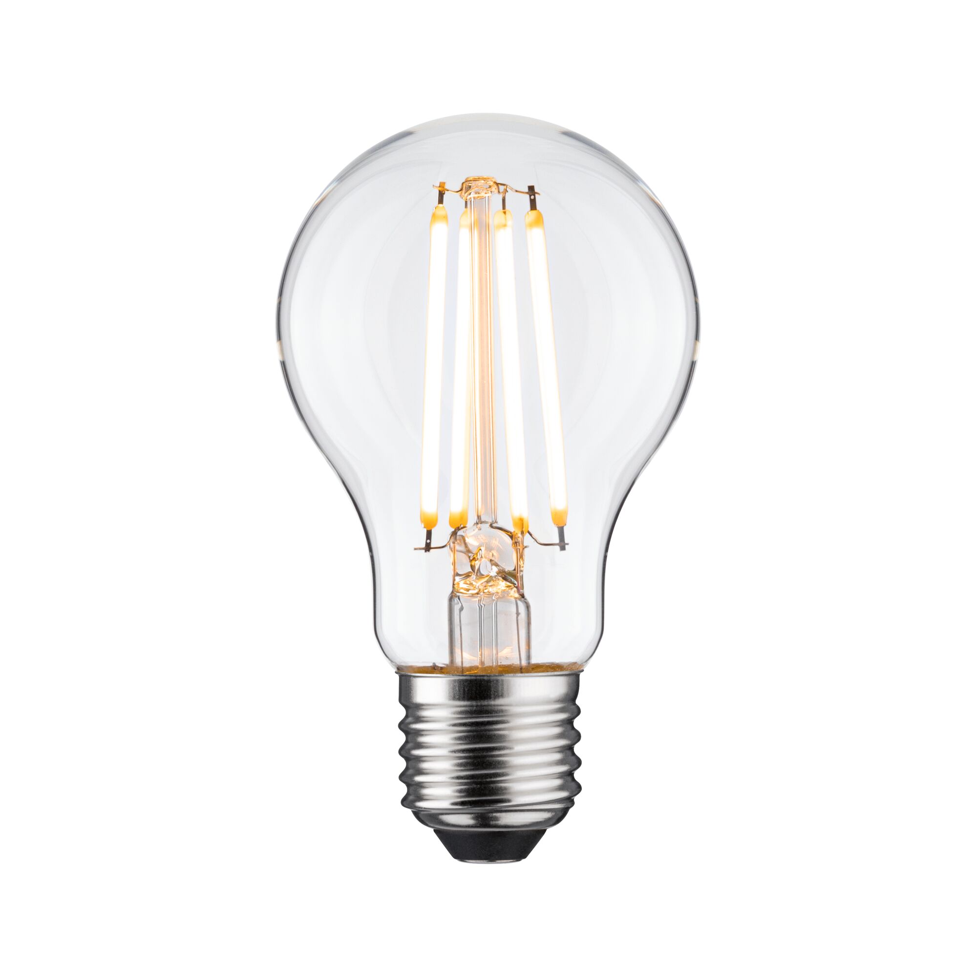 Efficient-Line Filament 230 V Ampoule LED E27 Luminaire individuel 1055lm 5,7W 3000K gradable Clair Ampoule LED classique avec verre transparent et base argentée pour un éclairage économique
