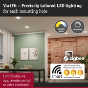 LED recessed lights with tunable white and dimmable features, controllable via app and voice command