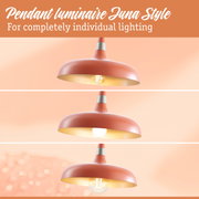 Luna Style pendant lamp in matte coral red with warm white light for custom lighting solutions