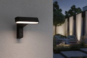 Applique murale extérieure LED noire en métal avec lumière blanche chaude pour jardin moderne