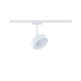 Moderner weißer LED-Strahler aus Metall für Schienensysteme, ideal für Akzentbeleuchtung im Raum