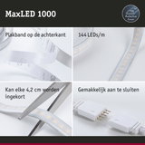 MaxLED 1000 LED-strip met beschermhoes, 144 LEDs/m, zelfklevend en in te korten voor flexibele verlichting