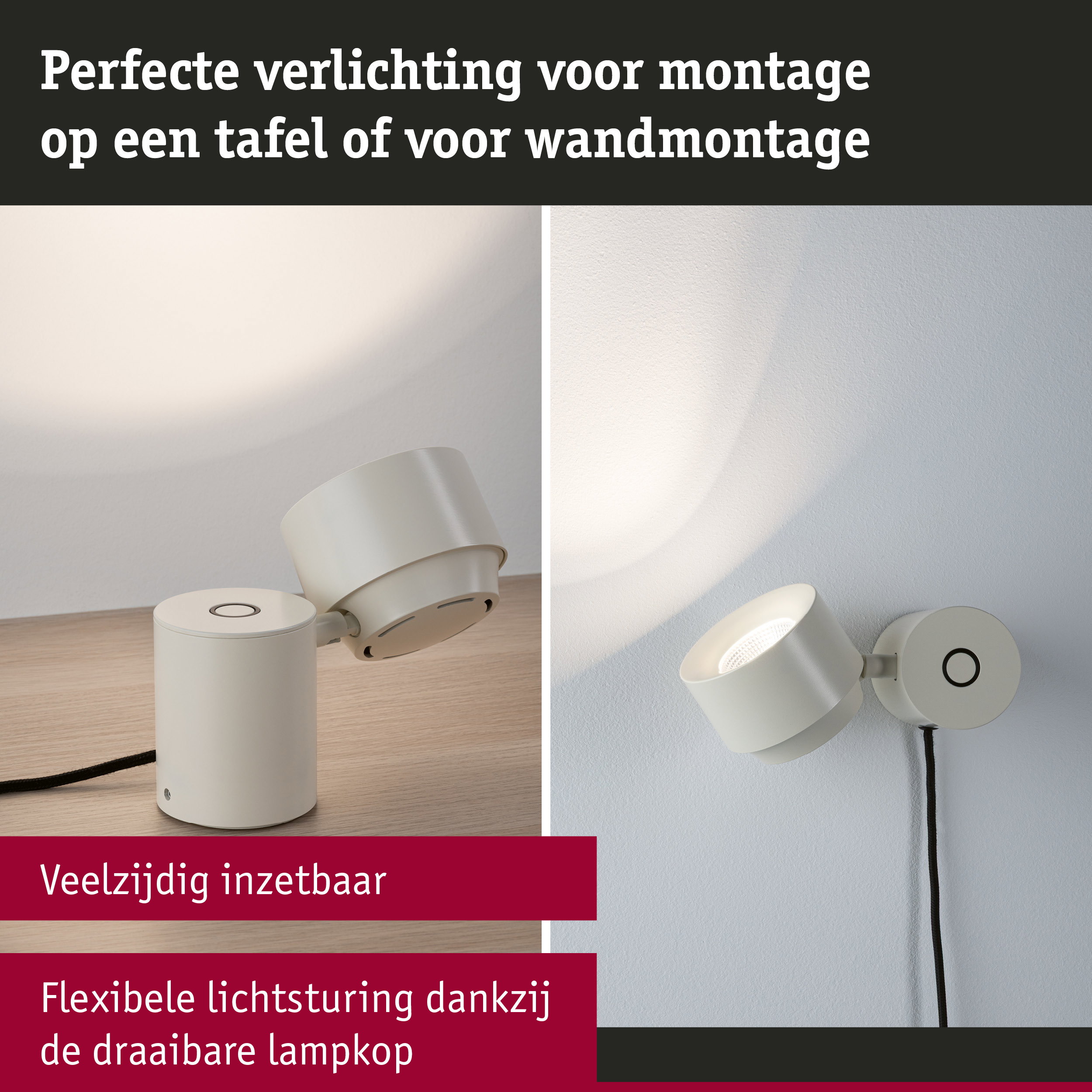LED-tafellamp 3-Step-Dim Pane 2700K 328lm 3W Crème