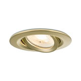 Rund indbygningsspot i guldfarvet metal med justerbar lampe til fleksibel belysning