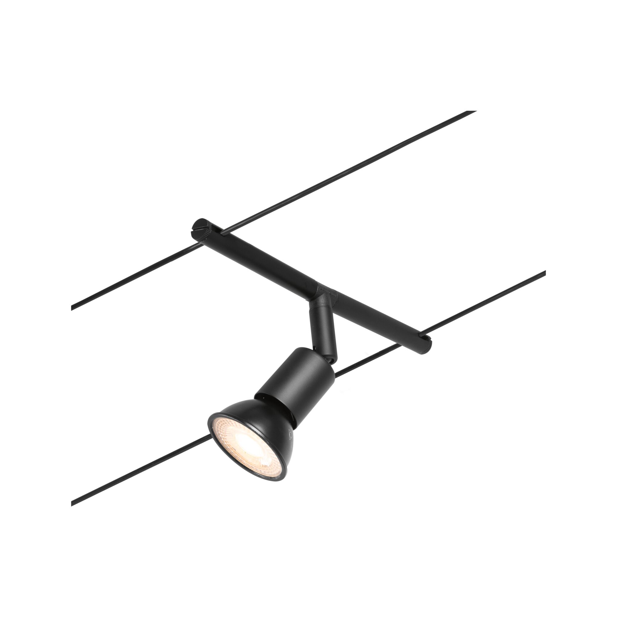 Czarna metalowa lampa LED z regulowaną głowicą do nowoczesnych systemów oświetleniowych