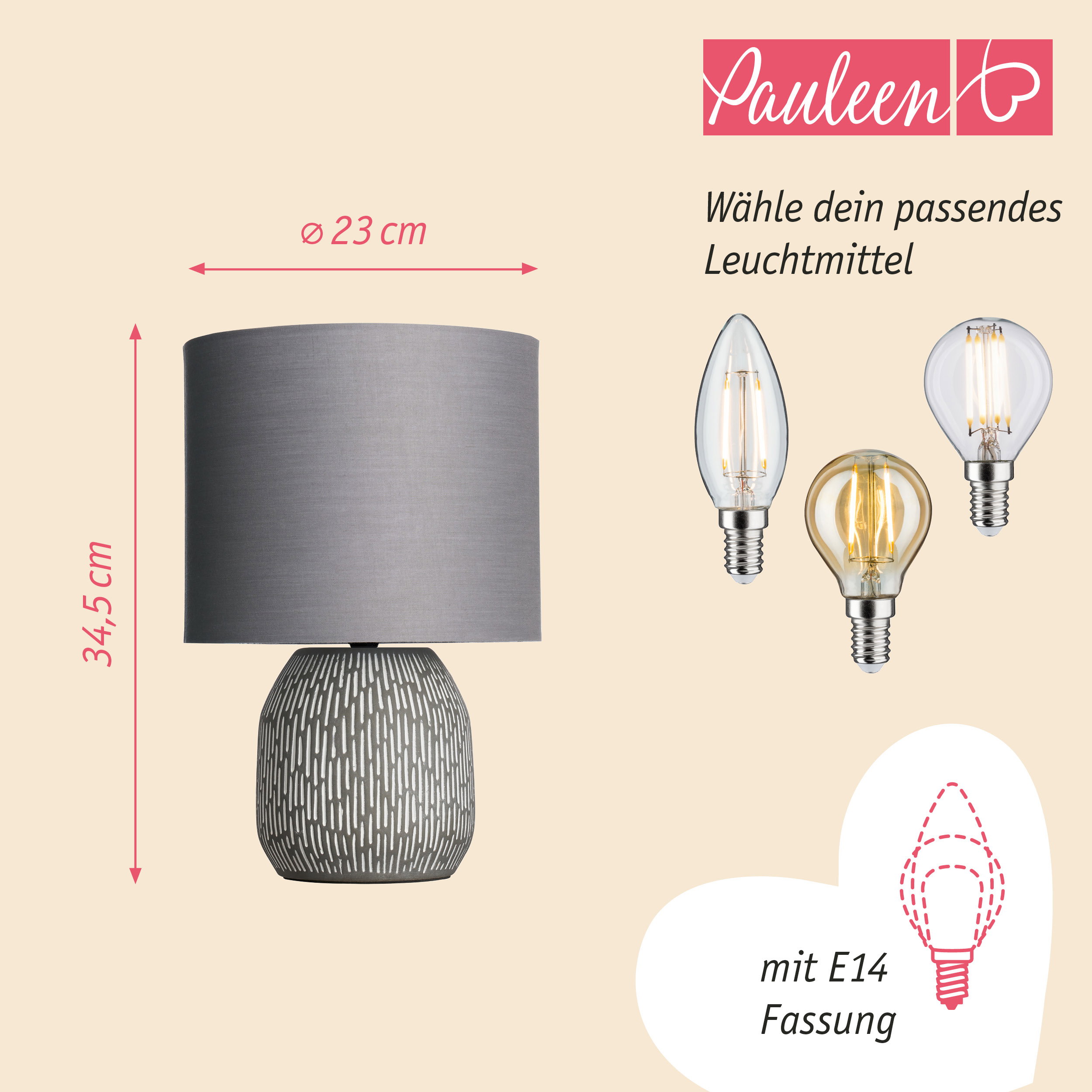 Paulmann Pauleen Tischleuchte Playful Glimmer E14 max. 20W Coffee/Beige