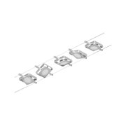Moderne weiße LED-Seilstrahler mit quadratischem Aluminiumgehäuse für flexible Raumbeleuchtung