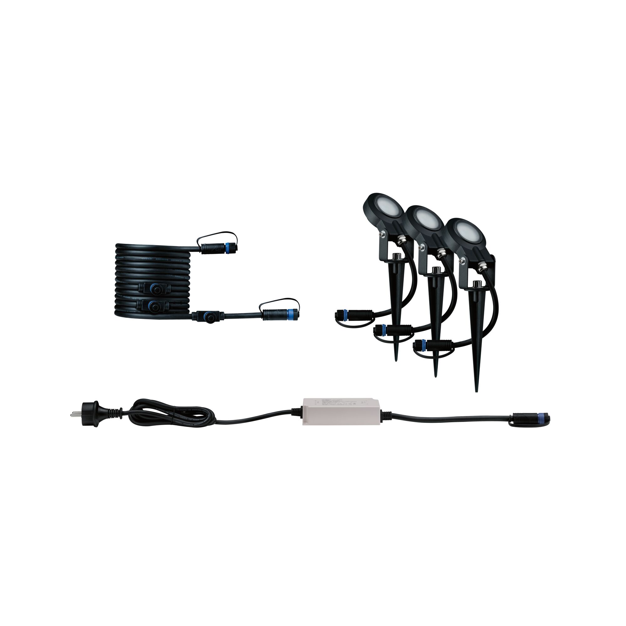 Plug & Shine Projecteur de jardin LED Sting Kit de base IP67 3000K 3x6W 75VA Anthracite