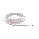 Flexible LED strip with white LEDs and transparent coating for versatile lighting applications