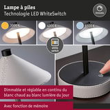 Lampe de table LED dimmable en simili cuir blanc avec température de couleur réglable de 3000K à 6500K