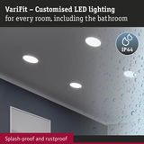 VariFit white LED recessed lights, splash-proof and rustproof, perfect for bathroom and room lighting