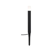 Lanterne de jardin LED noire avec diffuseur blanc et piquet en plastique pour éclairage extérieur
