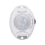 Détecteur de mouvement LED blanc en plastique avec entrée 12V DC et puissance max 24W