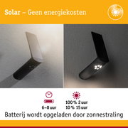Zwarte solar wandlamp met LED en zonnepaneel voor energiezuinige buitenverlichting