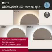 LED-spiegel Mirra met WhiteSwitch-technologie en instelbare witte lichtkleur van 3000K tot 6500K