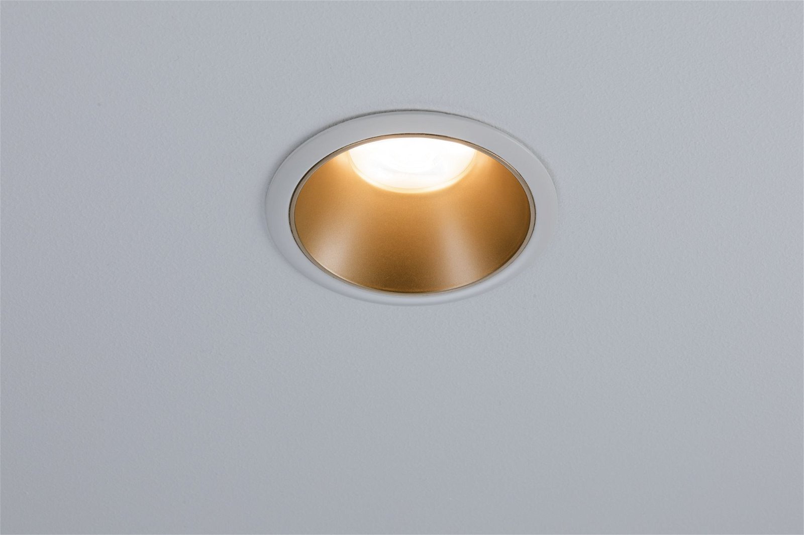 Recessed luminaire Cole round 88mm GU10 max. 10W 230V dimmable Matt white/Gold