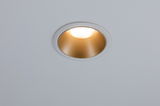 Round recessed light with white frame and gold reflector for modern LED ceiling lighting