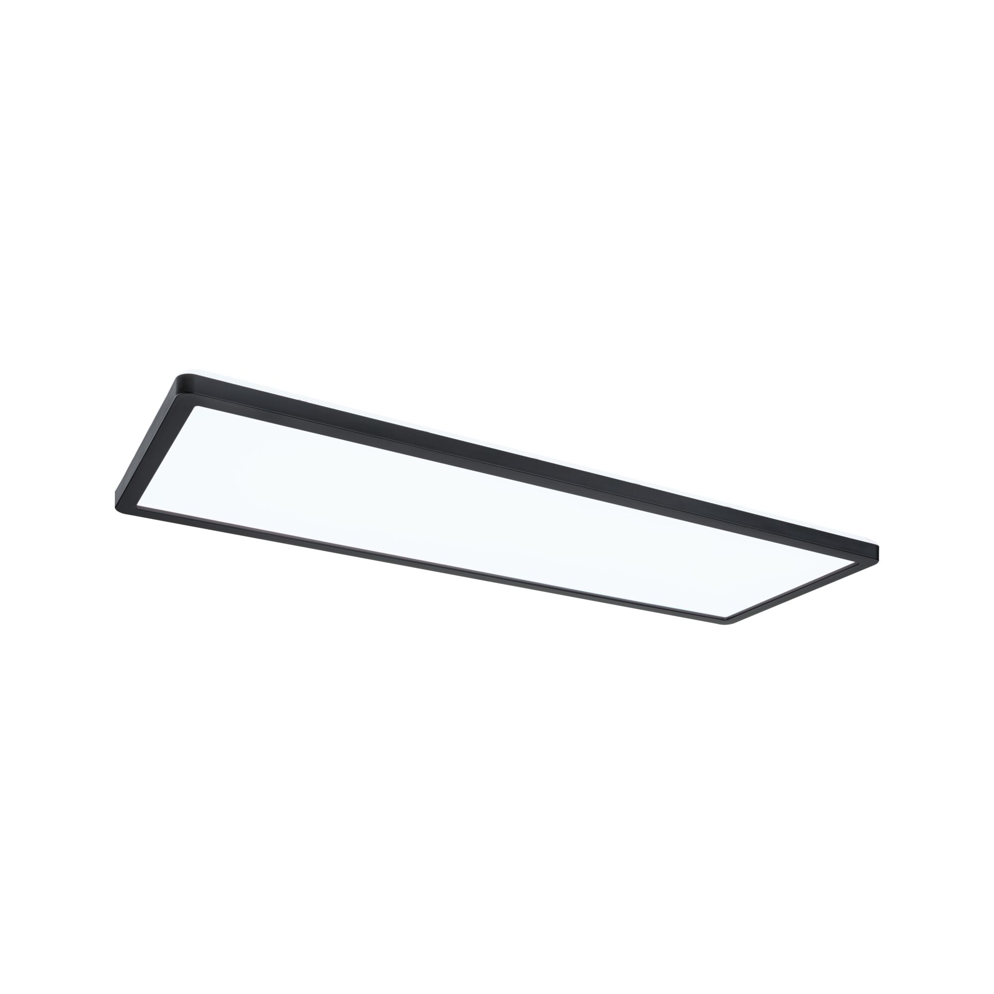 Rechteckige LED-Deckenleuchte mit schwarzem Aluminiumrahmen und weißem Diffusor für modernes Lichtdesign