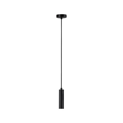 Zwarte metalen LED-hanglamp met cilindrisch ontwerp voor moderne binnenverlichting