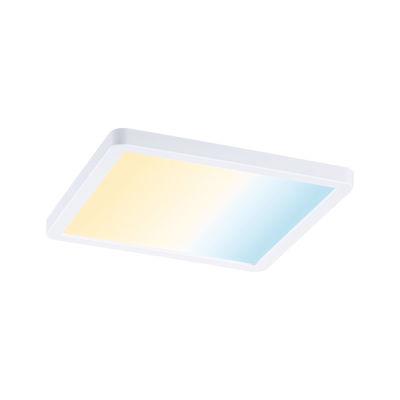 Rectangular white LED ceiling light with adjustable color temperature gradient for living spaces