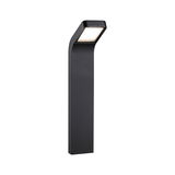 Modern black metal LED pathway light with warm white illumination for outdoor use