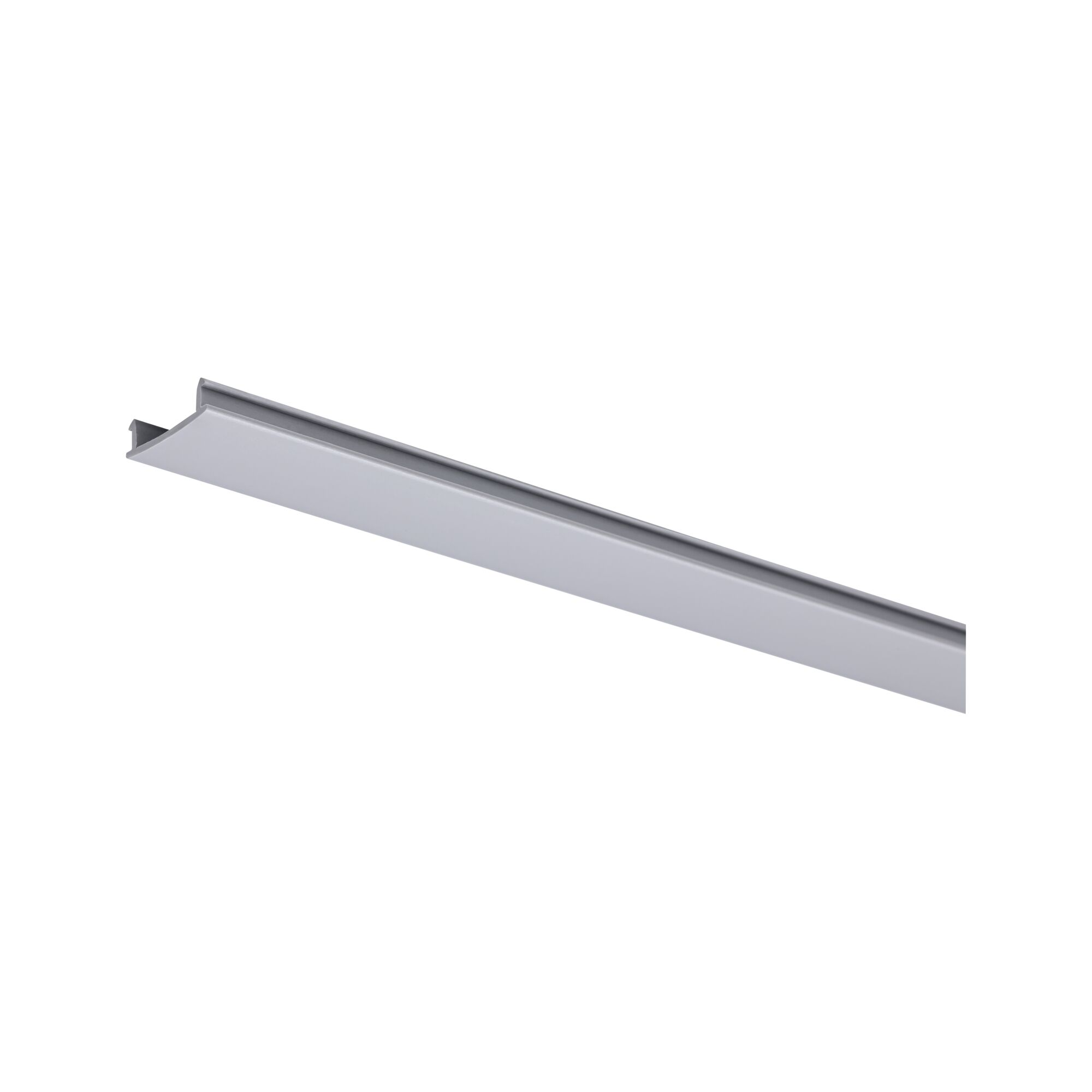 Längliches Aluminiumprofil in Silber für LED-Beleuchtung mit schmalem Design und glatter Oberfläche