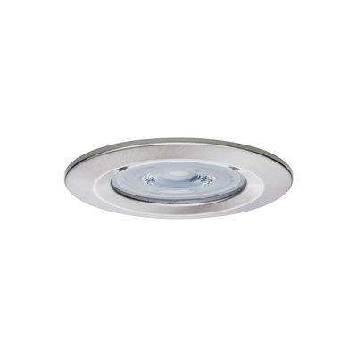 Spot LED encastré rond avec cadre en acier inoxydable brossé pour éclairage intérieur moderne