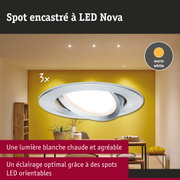 Spot encastré LED Nova blanc avec lumière blanc chaud pour un éclairage optimal et orientable