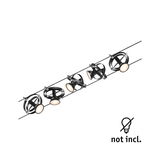 Schwarzes Kabelstrahler-Set mit fünf verstellbaren Spots aus Metall für moderne Raumbeleuchtung