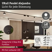 URail Pendel Alejandro schwarze LED-Pendelleuchte mit 3-Stufen-Dim-Funktion für Wohnräume