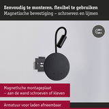 Zwarte magnetische wandlamp met flexibele arm en afneembare lampkop, eenvoudig te monteren
