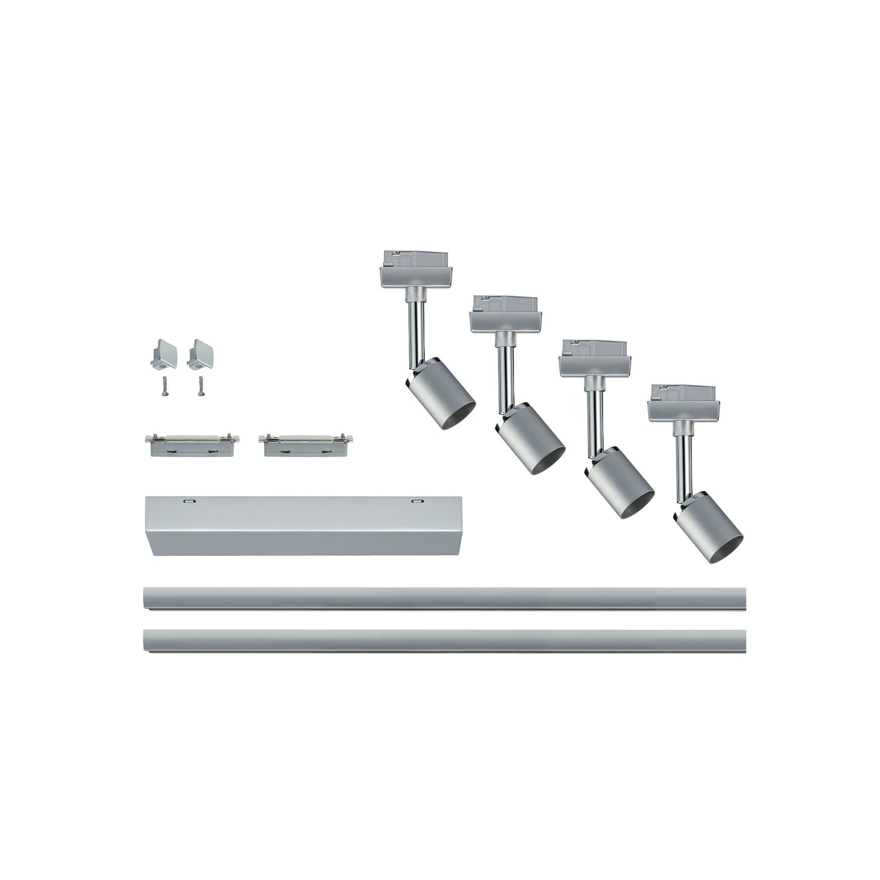 URail Schienenspot Pure II Basisset GU10 max. 4x10W dimmbar 230V Chrom matt/Chrom