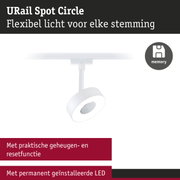 Witte URail Spot Circle LED-spot met geheugenfunctie voor flexibele verlichting
