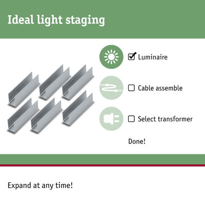 Six silver aluminium profiles for LED light strips, perfect for light staging and lighting systems