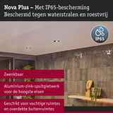 Nova Plus aluminium-zink LED inbouwspot met IP65 bescherming, zwenkbaar, geschikt voor vochtige ruimtes en overdekte buitenruimtes