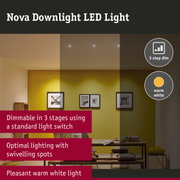 LED Downlight 3-Step-Dim Nova Coin Swivelling round 84mm 50° Coin 6W 470lm 230V dimmable 2700K Matt white